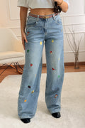 Calça em Ganga com Bordados de Frutas - lavishiochicCalçaslavishiochic