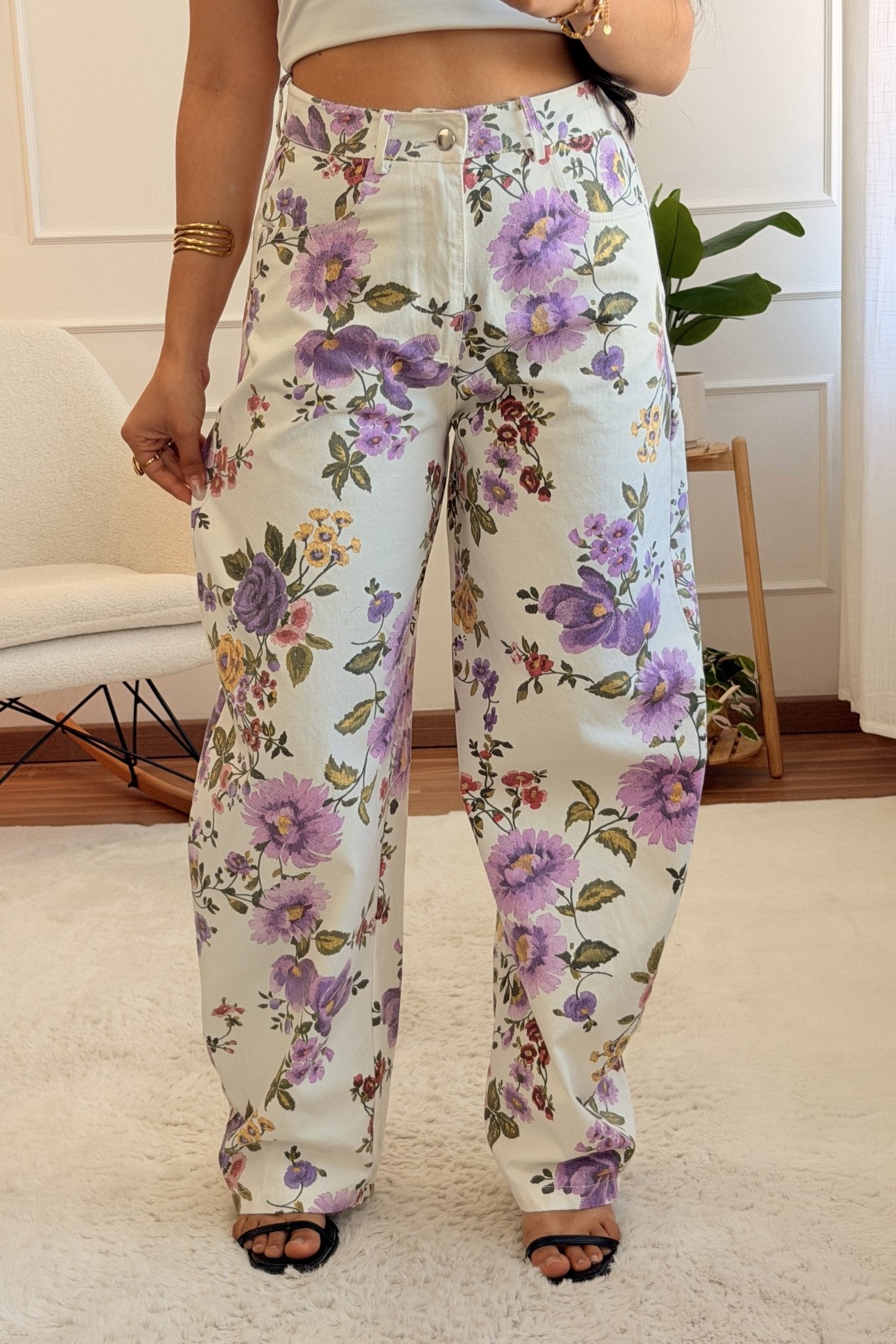 Calça estampa floral modelo balloon fit LUMINA - lavishiochicCalçalumina
