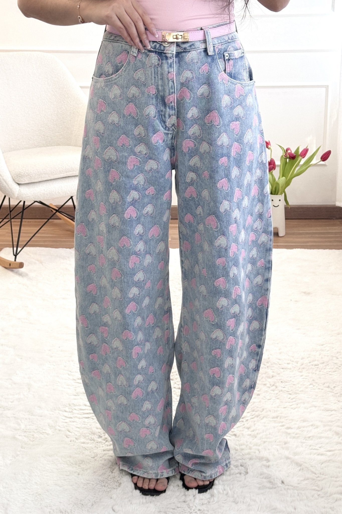 Calça estampado de corações MOCHY - lavishiochicCalçaMochy