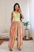 Calça frescas às riscas multicolor - lavishiochicCalçaslavishiochic