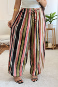 Calça frescas às riscas multicolor - lavishiochicCalçaslavishiochic