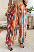 Calça frescas às riscas multicolor - lavishiochicCalçaslavishiochic