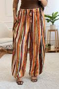 Calça frescas às riscas multicolor - lavishiochicCalçaslavishiochic