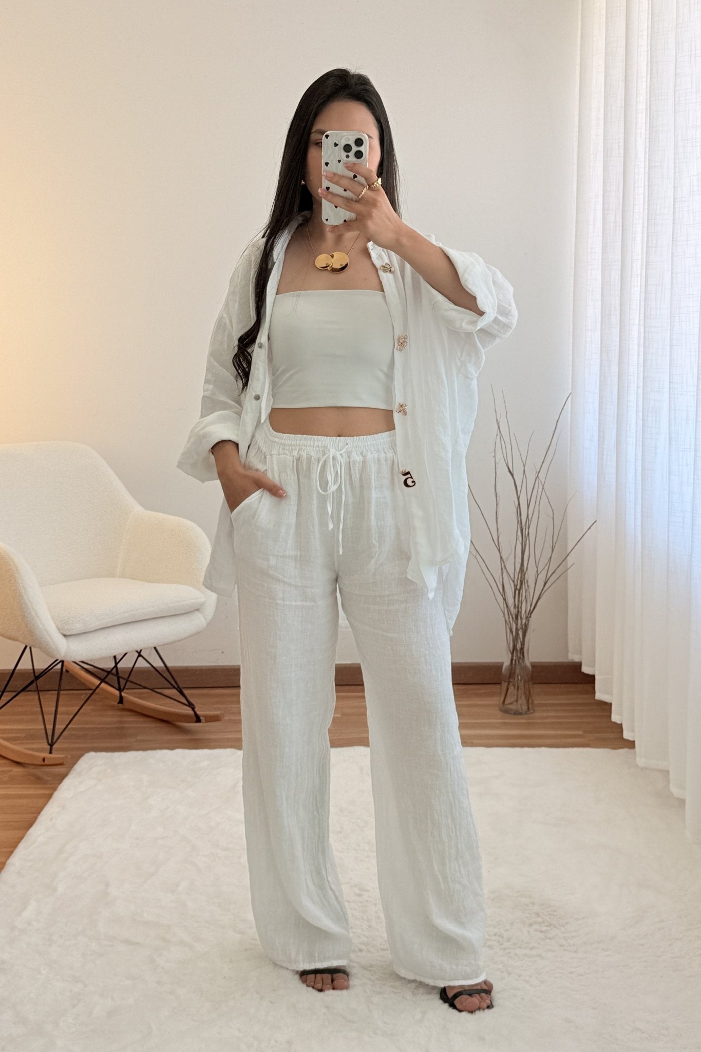 Calça leveza e estilo 100%linho - lavishiochicCalçalavishiochic