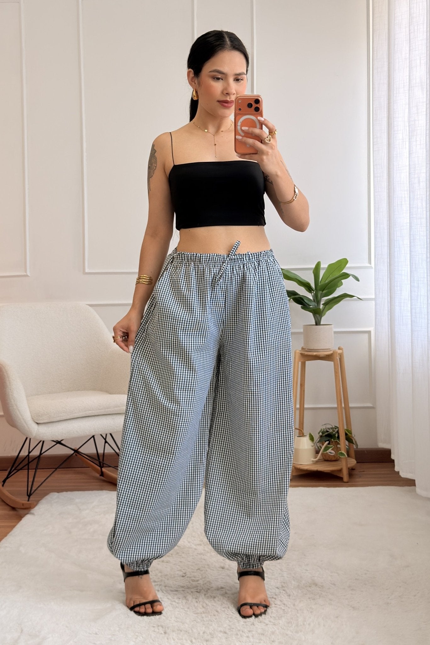 Calça pantalona xadrez vichy - lavishiochicCalçalavishiochic