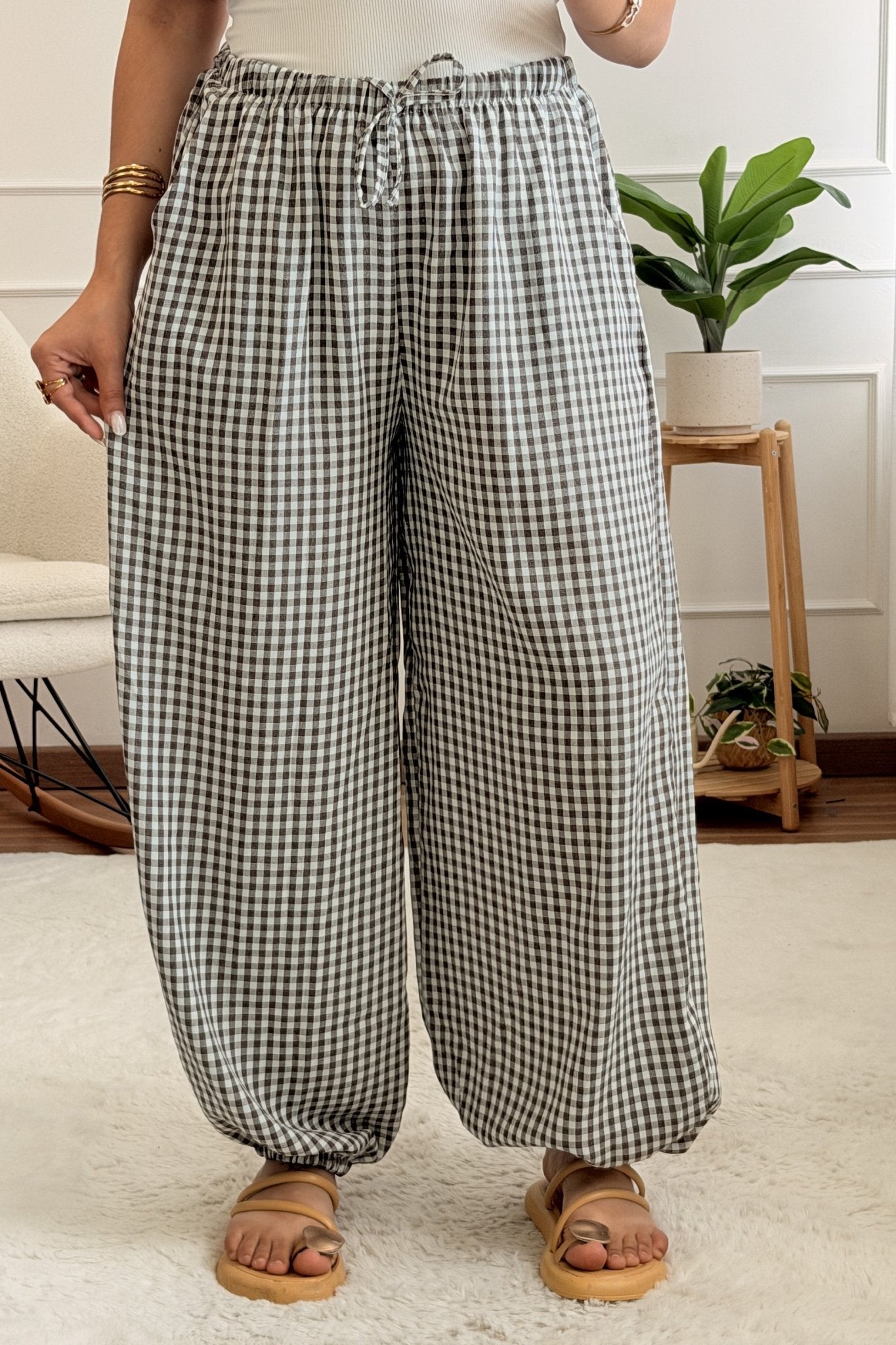 Calça pantalona xadrez vichy - lavishiochicCalçalavishiochic