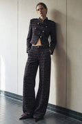 Calça wide leg em tweed multicolorido LUMINA - lavishiochicCalçaslumina