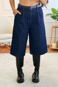 Calção jeans culotte com cinto ELLI WHITE - lavishiochiccalçõesELLI WHITE