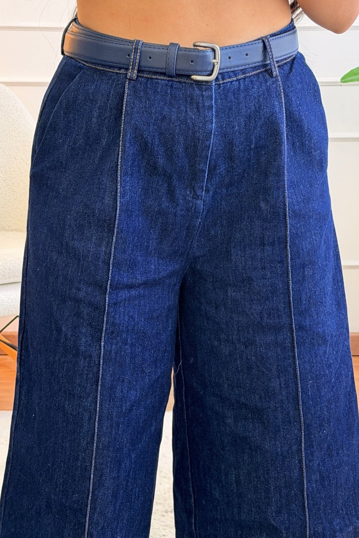 Calção jeans culotte com cinto ELLI WHITE - lavishiochiccalçõesELLI WHITE