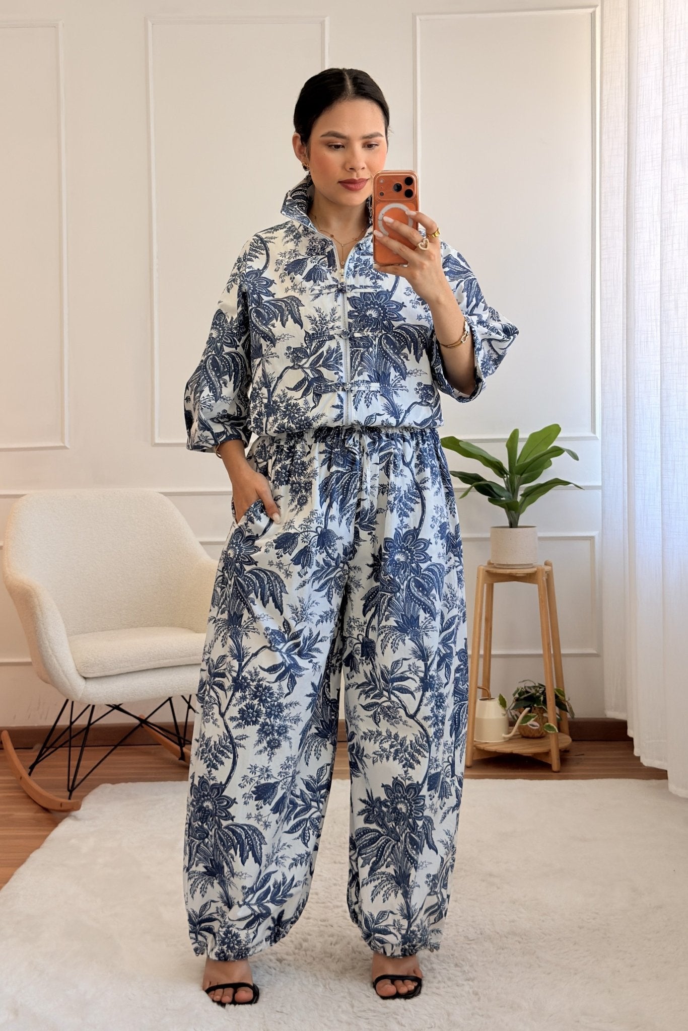 Calças com estampado floral botânico LUMINA - lavishiochicCalçalumina