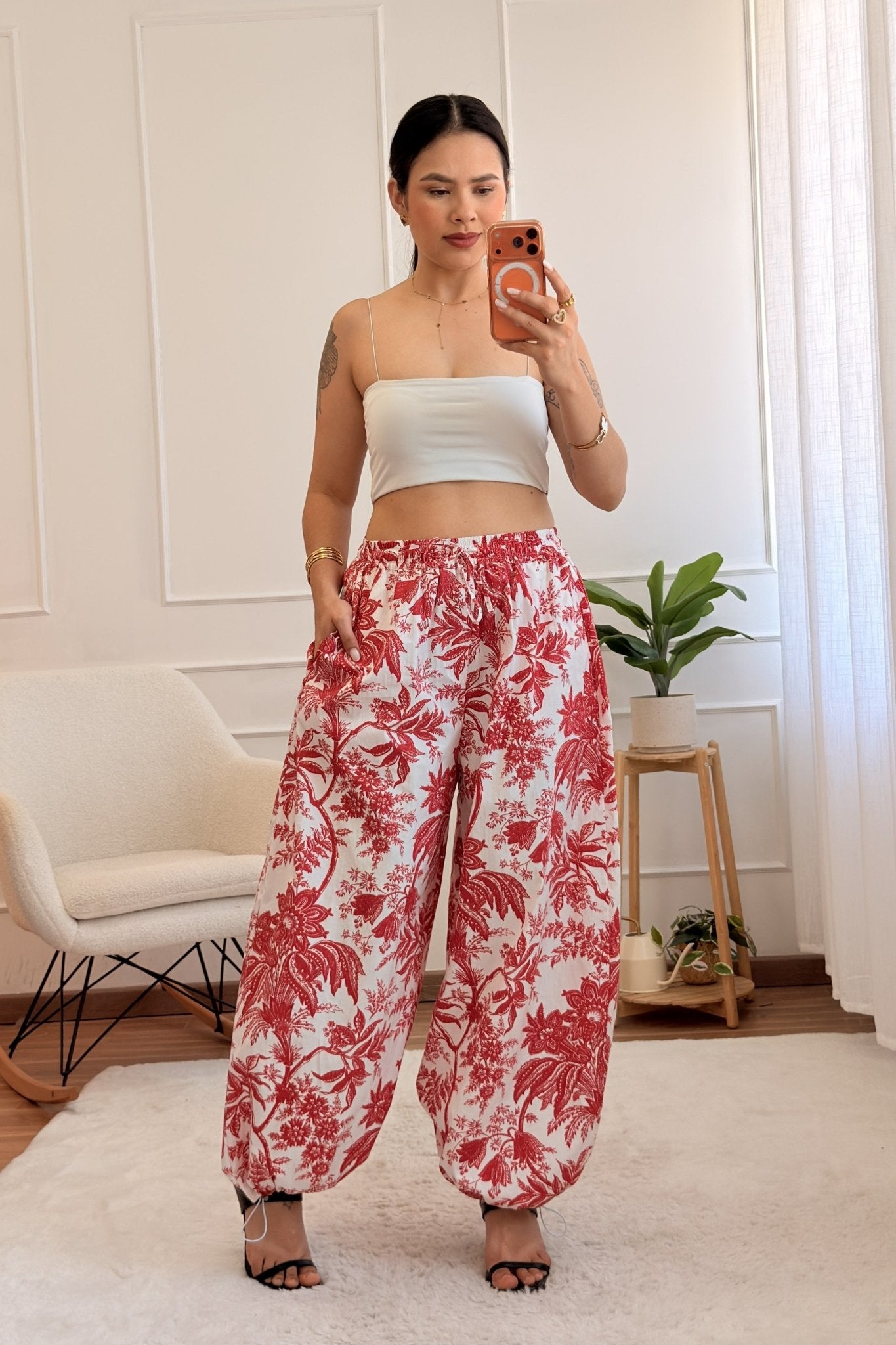 Calças com estampado floral botânico LUMINA - lavishiochicCalçalumina