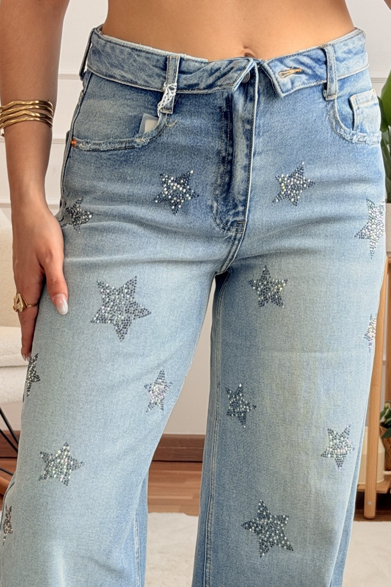 Calças com estrelas em strass QUEEN HEARTS - lavishiochicCalçaQueen Hearts