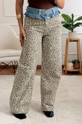 Calças de Ganga com Padrão Leopardo - QUEEN HEARTS - lavishiochicCalçasQueen Hearts