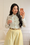 Camisa Acetinada com Renda ELLI WHITE - lavishiochiccamisaELLI WHITE
