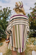 Camisa às riscas multicoloridas LUMINA - lavishiochiccamisalumina