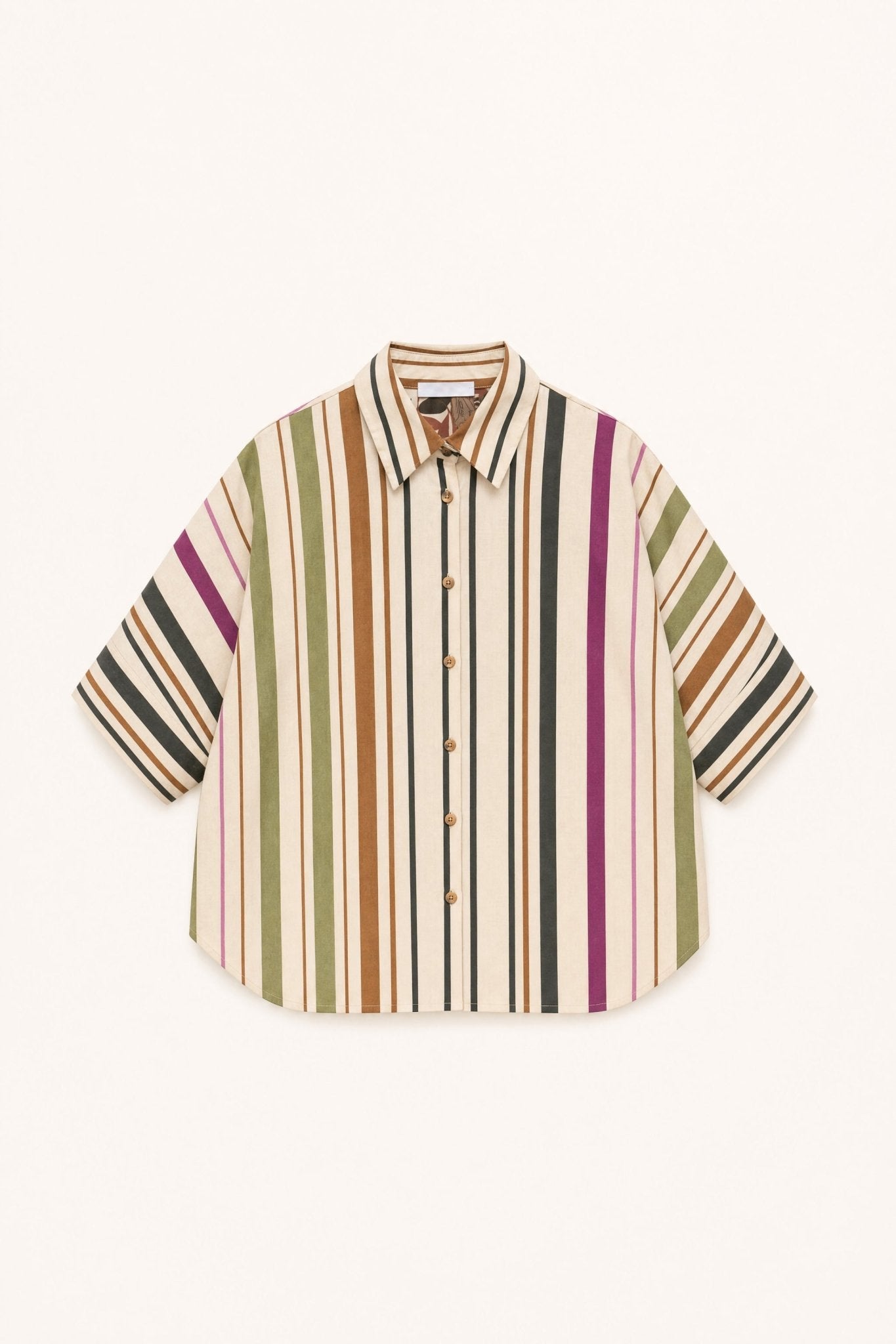 Camisa às riscas multicoloridas LUMINA - lavishiochiccamisalumina