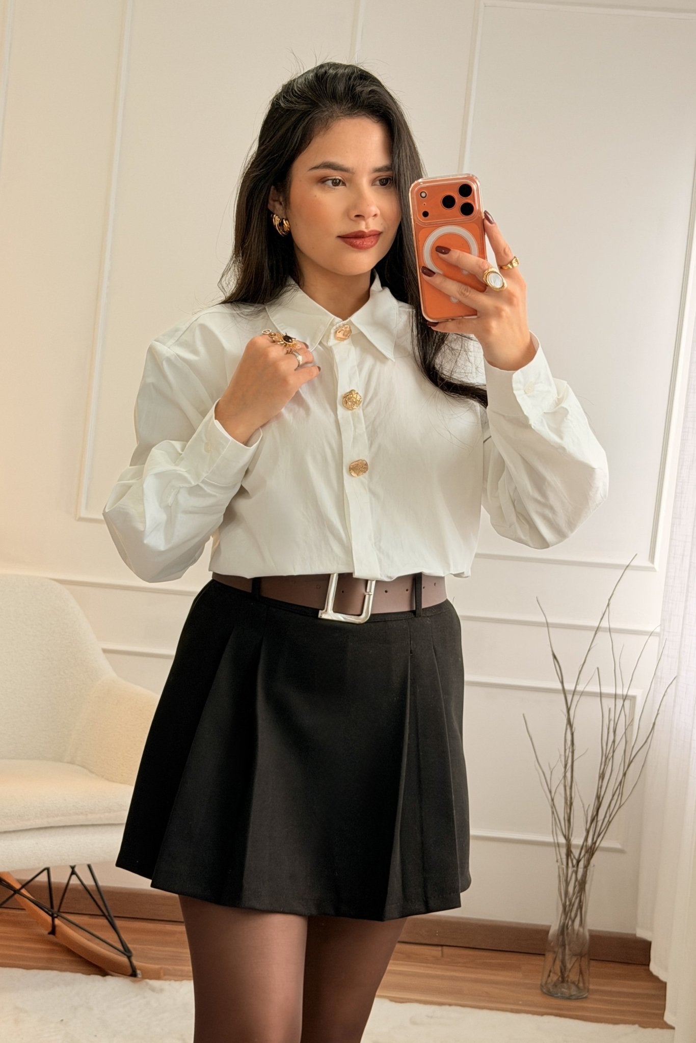 Camisa botões dourado - lavishiochiccamisalavishiochic