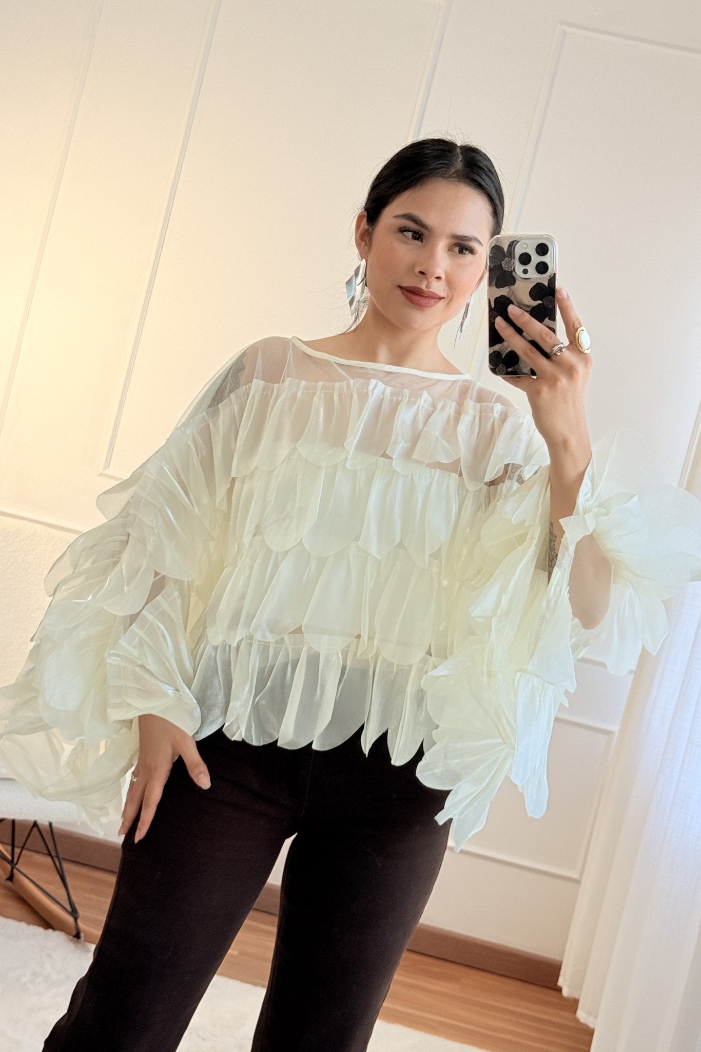 Camisa com transparência em camadas - lavishiochicBlusalavishiochic