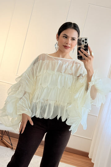 Camisa com transparência em camadas - lavishiochicBlusalavishiochic