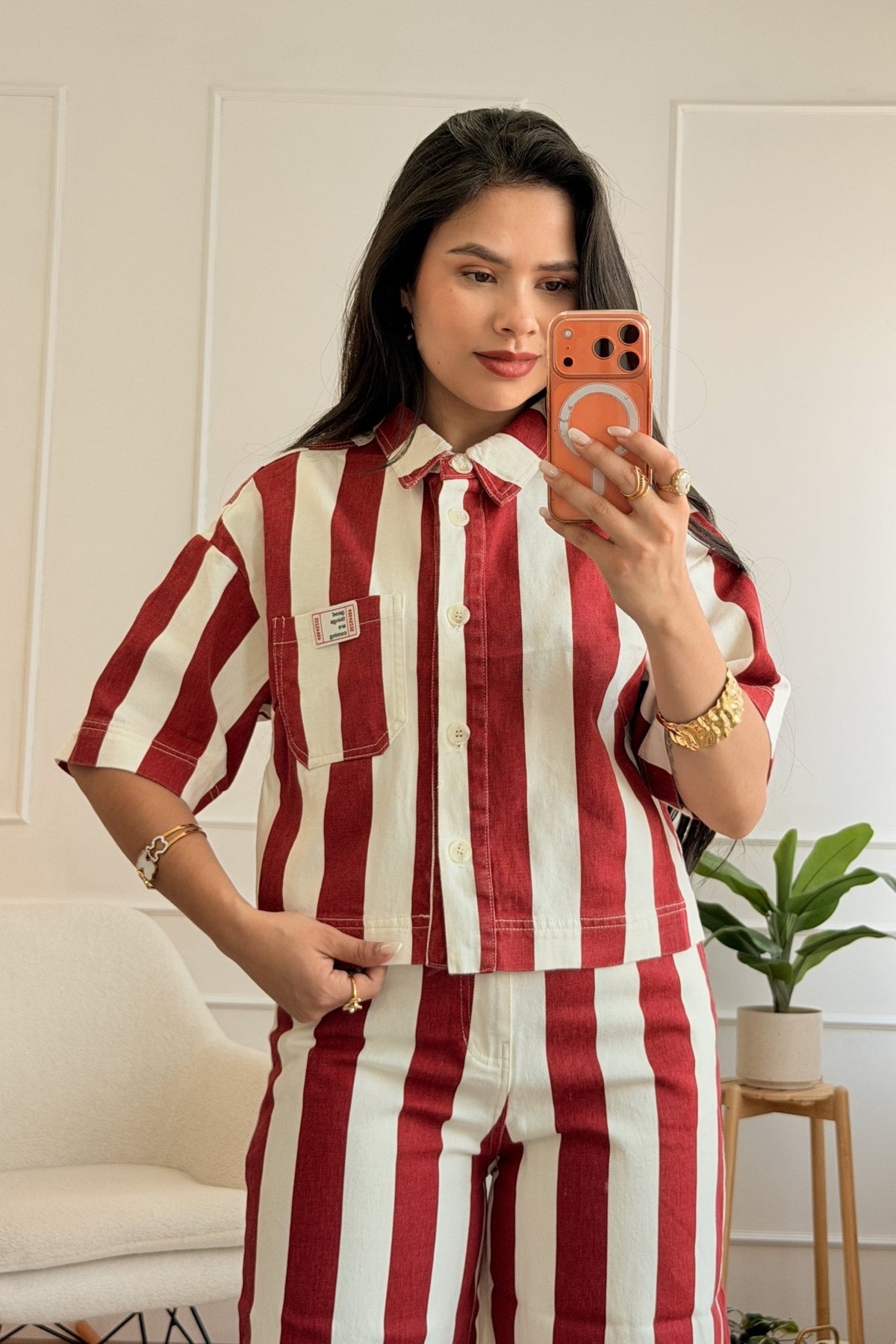 Camisa curta listrada DROLE DE COPINE - lavishiochicBlazerDrole de copine Paris