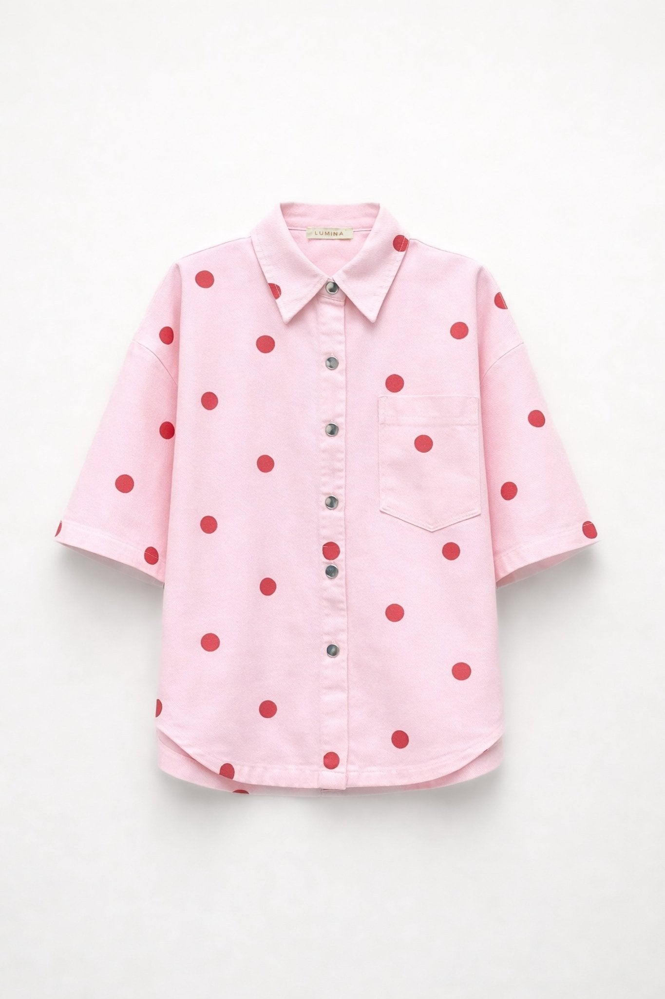 Camisa de ganga com bolinhas LUMINA - lavishiochiccamisalumina