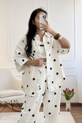 Camisa de ganga com bolinhas LUMINA - lavishiochiccamisalumina