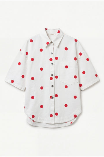 Camisa de ganga com bolinhas LUMINA - lavishiochiccamisalumina