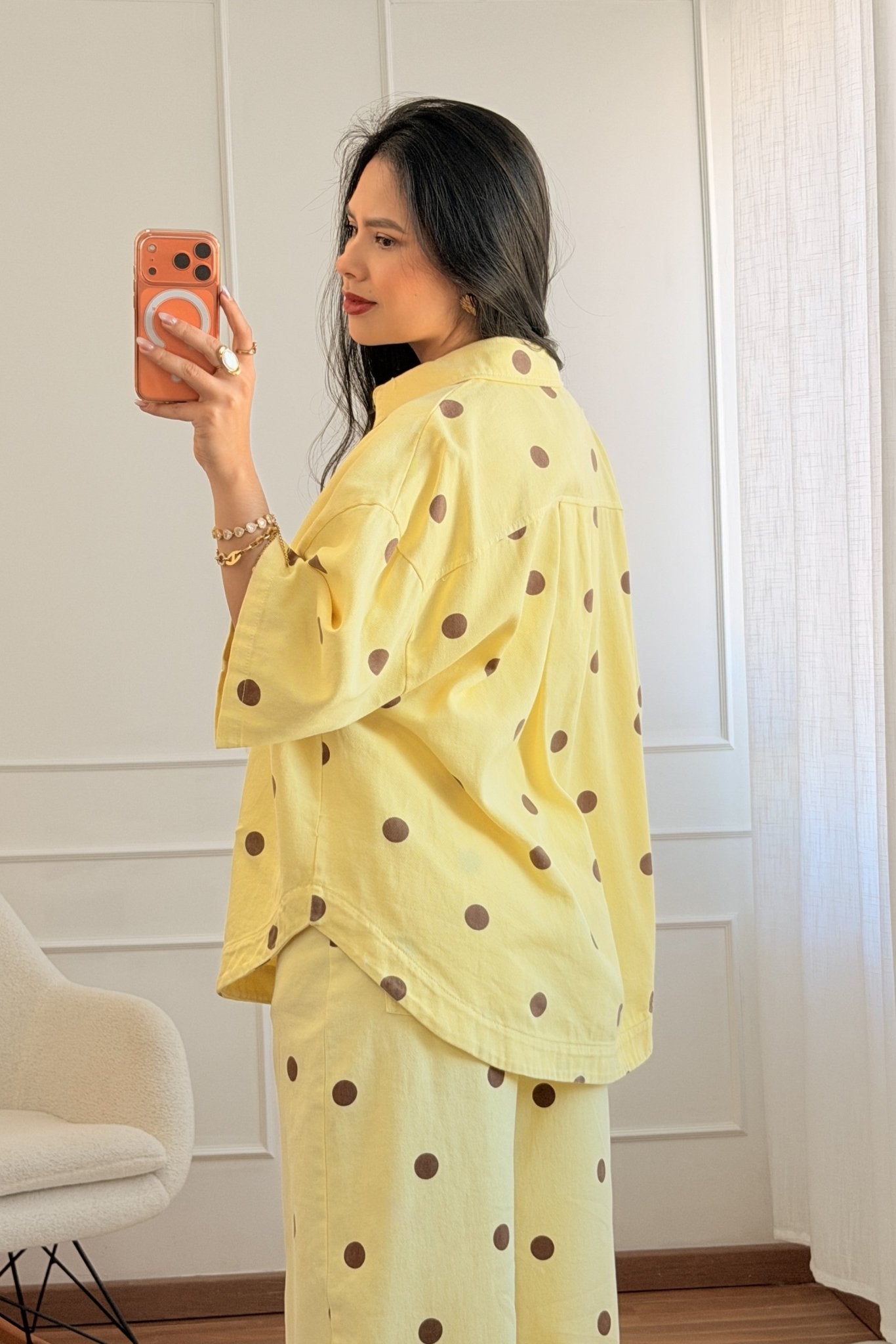 Camisa de ganga com bolinhas LUMINA - lavishiochiccamisalumina