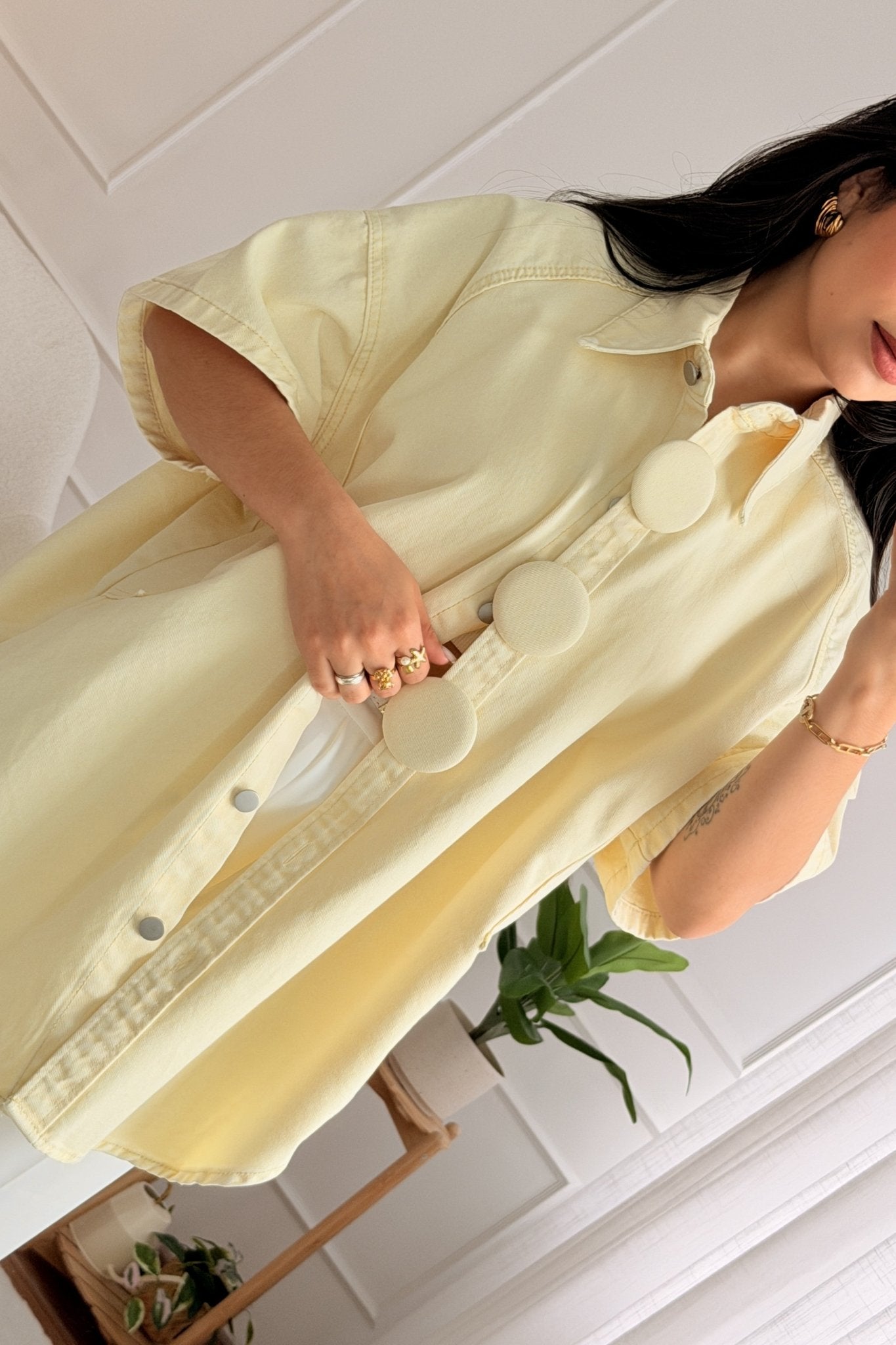 Camisa de ganga com botões grandes - lavishiochiccamisalavishiochic