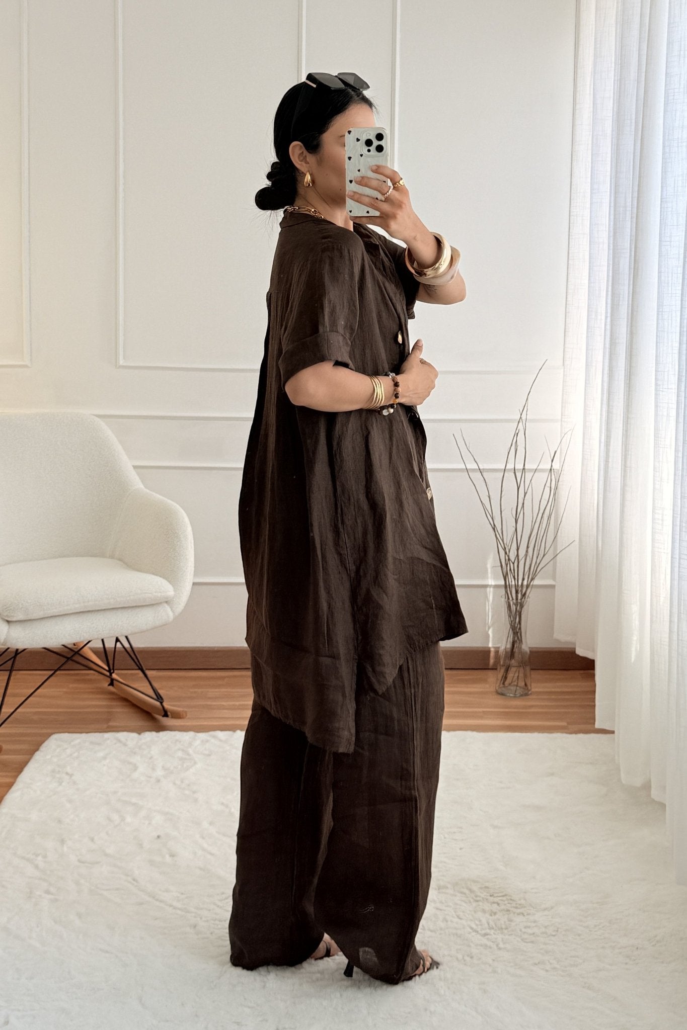Camisa em 100% linho natural - lavishiochiccamisalavishiochic