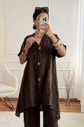 Camisa em 100% linho natural - lavishiochiccamisalavishiochic