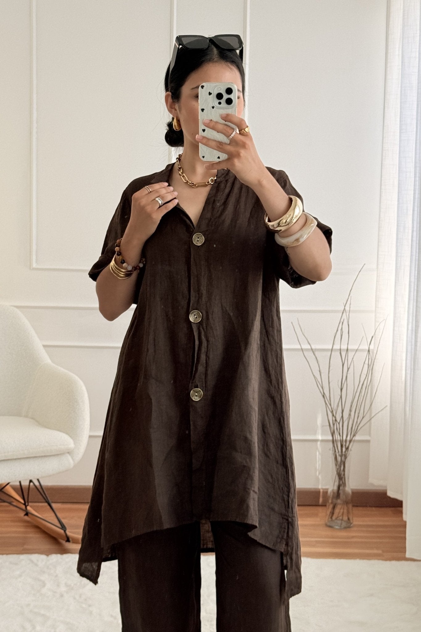 Camisa em 100% linho natural - lavishiochiccamisalavishiochic