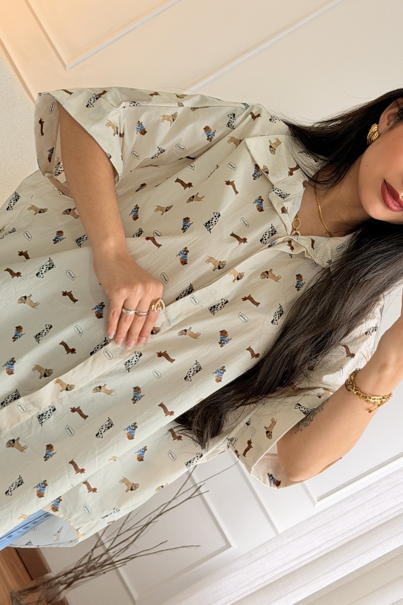 Camisa estampado de cães - lavishiochiccamisalavishiochic