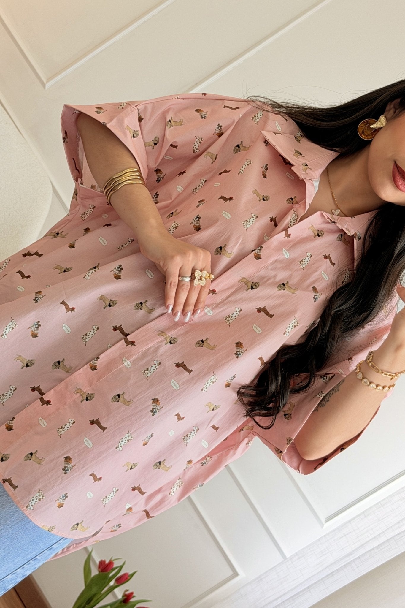 Camisa estampado de cães - lavishiochiccamisalavishiochic