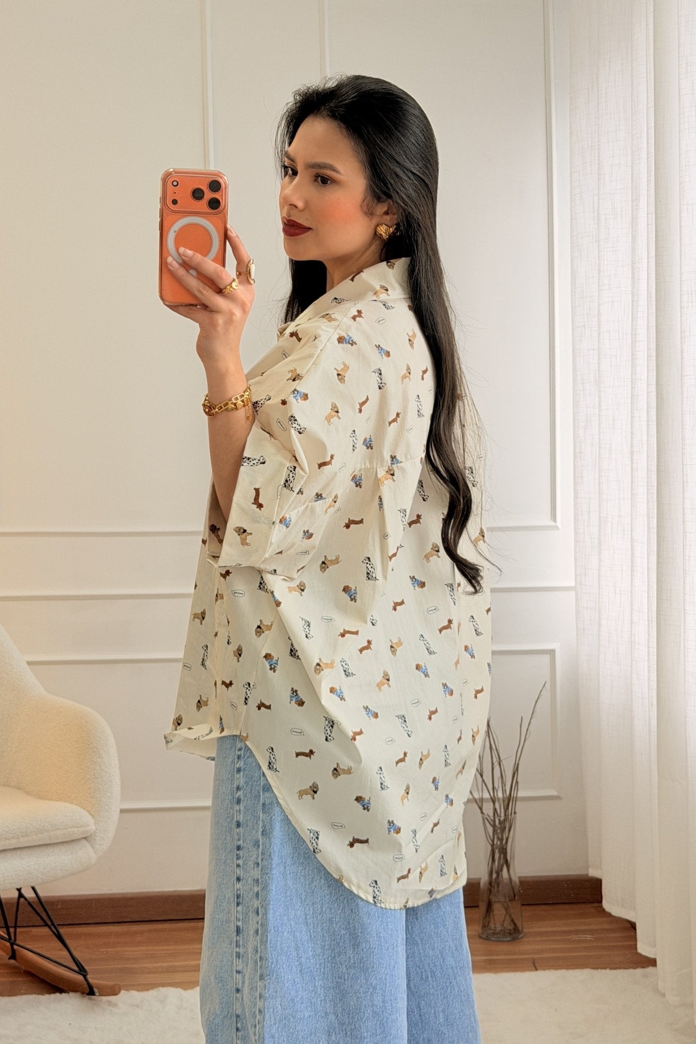 Camisa estampado de cães - lavishiochiccamisalavishiochic
