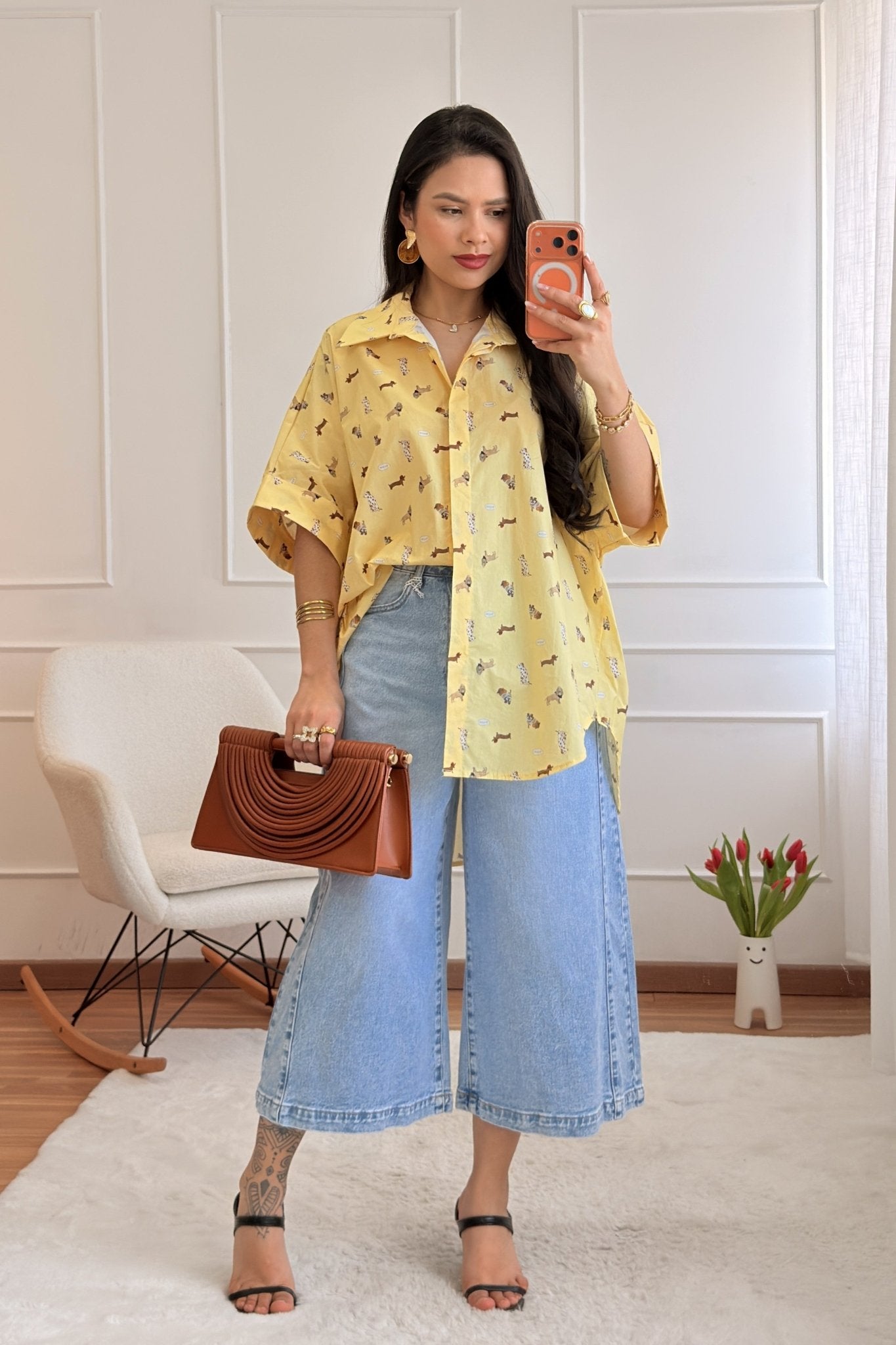Camisa estampado de cães - lavishiochiccamisalavishiochic