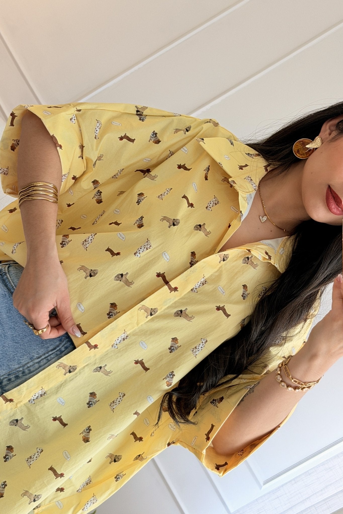 Camisa estampado de cães - lavishiochiccamisalavishiochic
