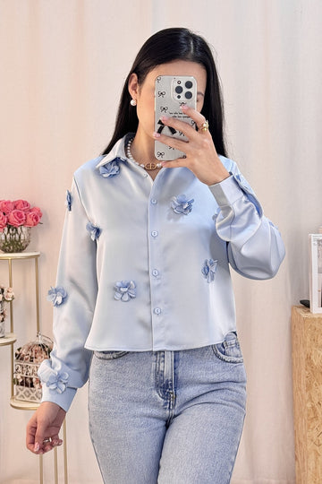 Camisa flores 3D ELLI WHITE - lavishiochiccamisaELLI WHITE