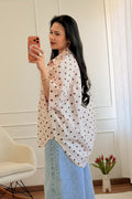 Camisa Oversize com Estampa de bolinha - lavishiochiccamisalavishiochic