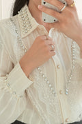 Camisa romântica com renda MOCHY - lavishiochicBlusaMochy