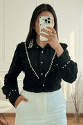 Camisa romântica com renda MOCHY - lavishiochicBlusaMochy