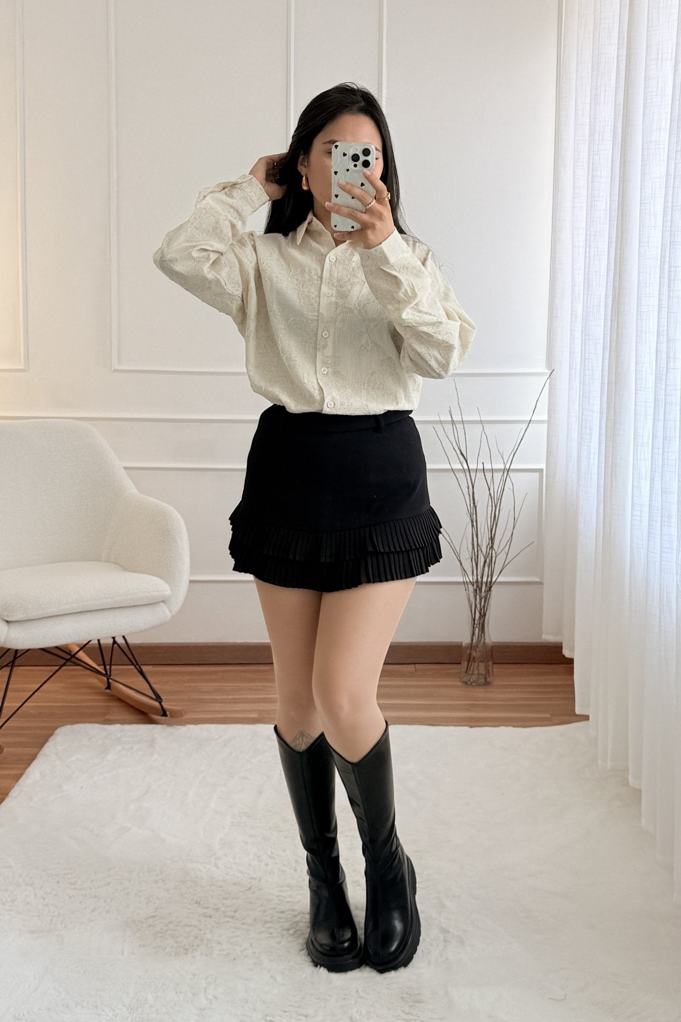 Camisa texturizado floral ELLI WHITE - lavishiochiccamisaELLI WHITE