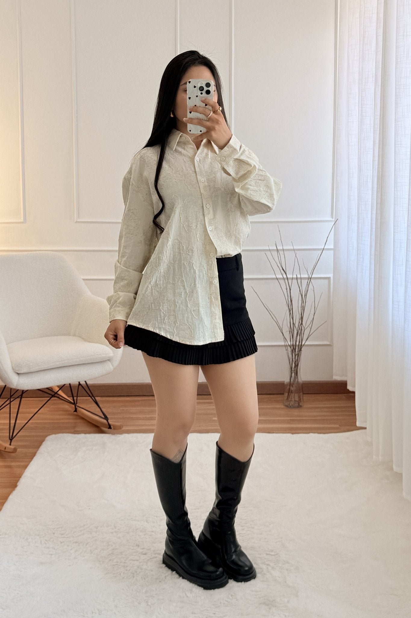 Camisa texturizado floral ELLI WHITE - lavishiochiccamisaELLI WHITE