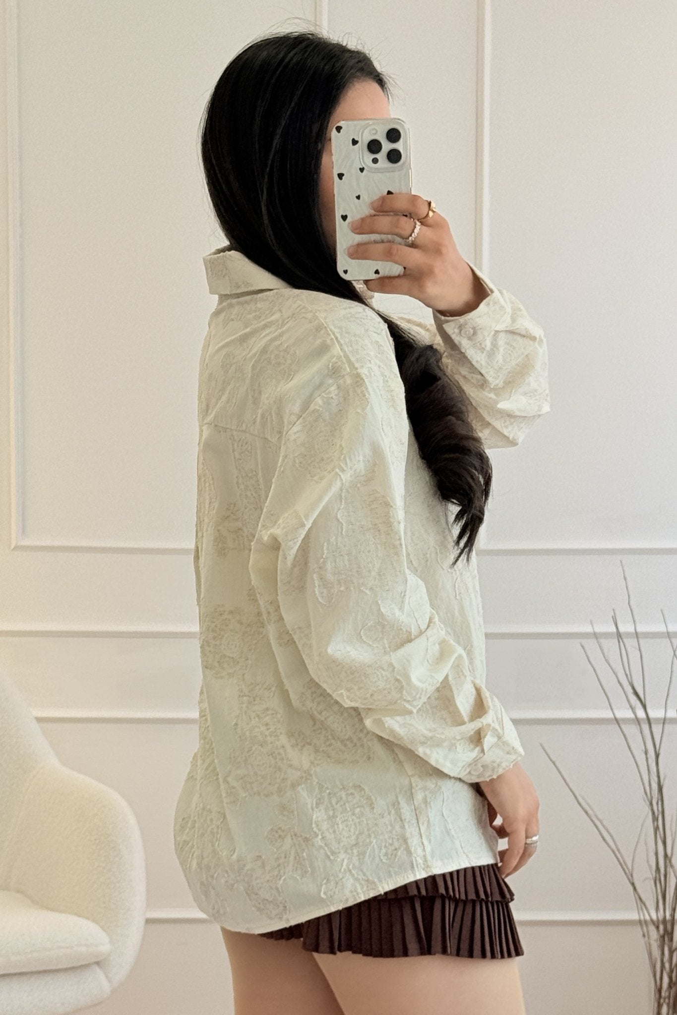 Camisa texturizado floral ELLI WHITE - lavishiochiccamisaELLI WHITE