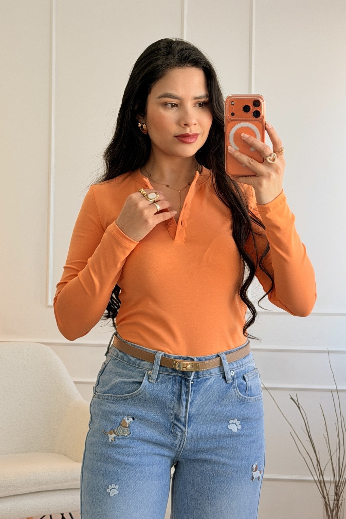 Camisola Básica com Botões LUMINA - lavishiochiccamisolalumina