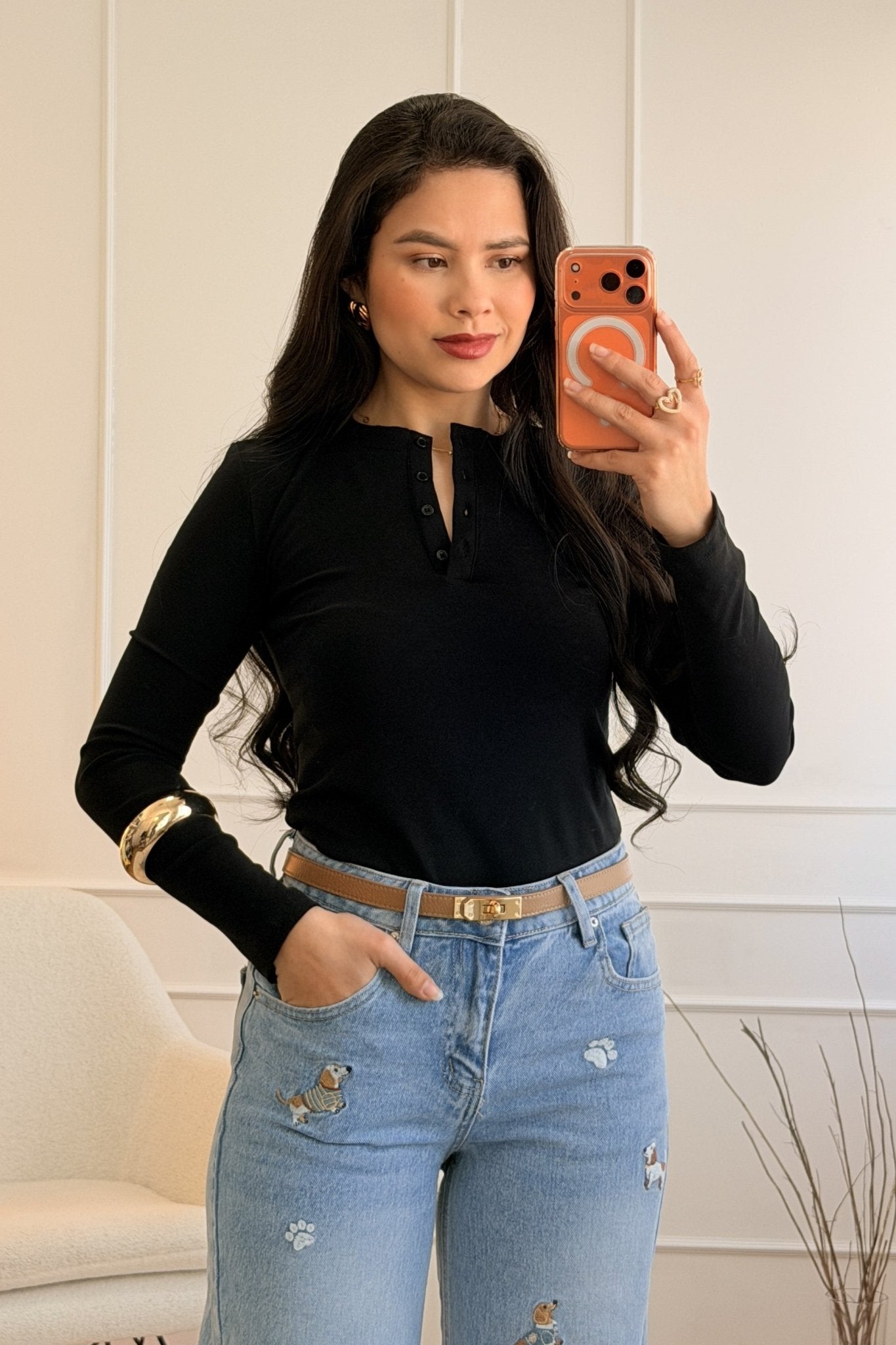 Camisola Básica com Botões LUMINA - lavishiochiccamisolalumina