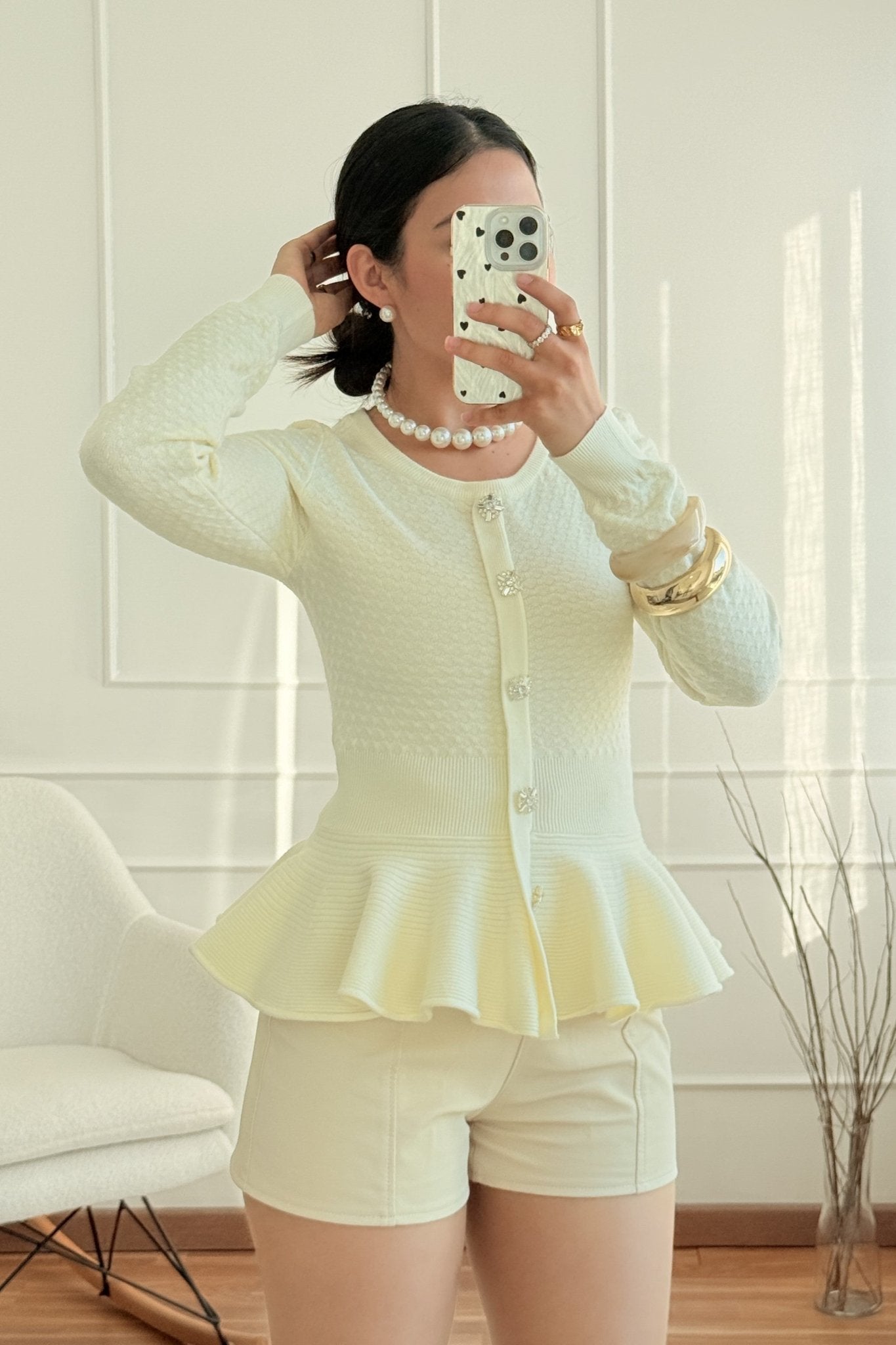 Camisola botões decorativos MOCHY - lavishiochiccamisolaMochy