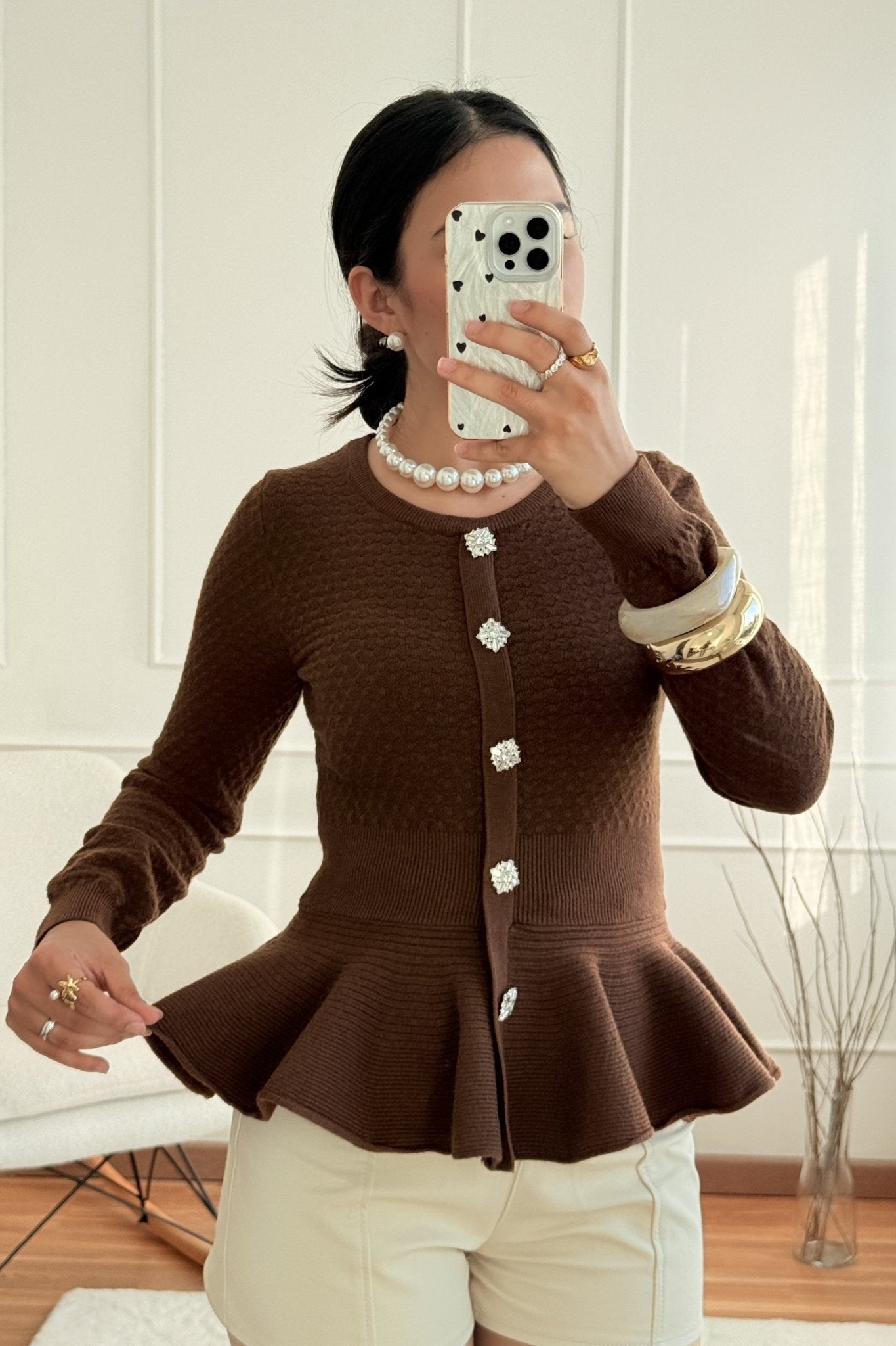 Camisola botões decorativos MOCHY - lavishiochiccamisolaMochy