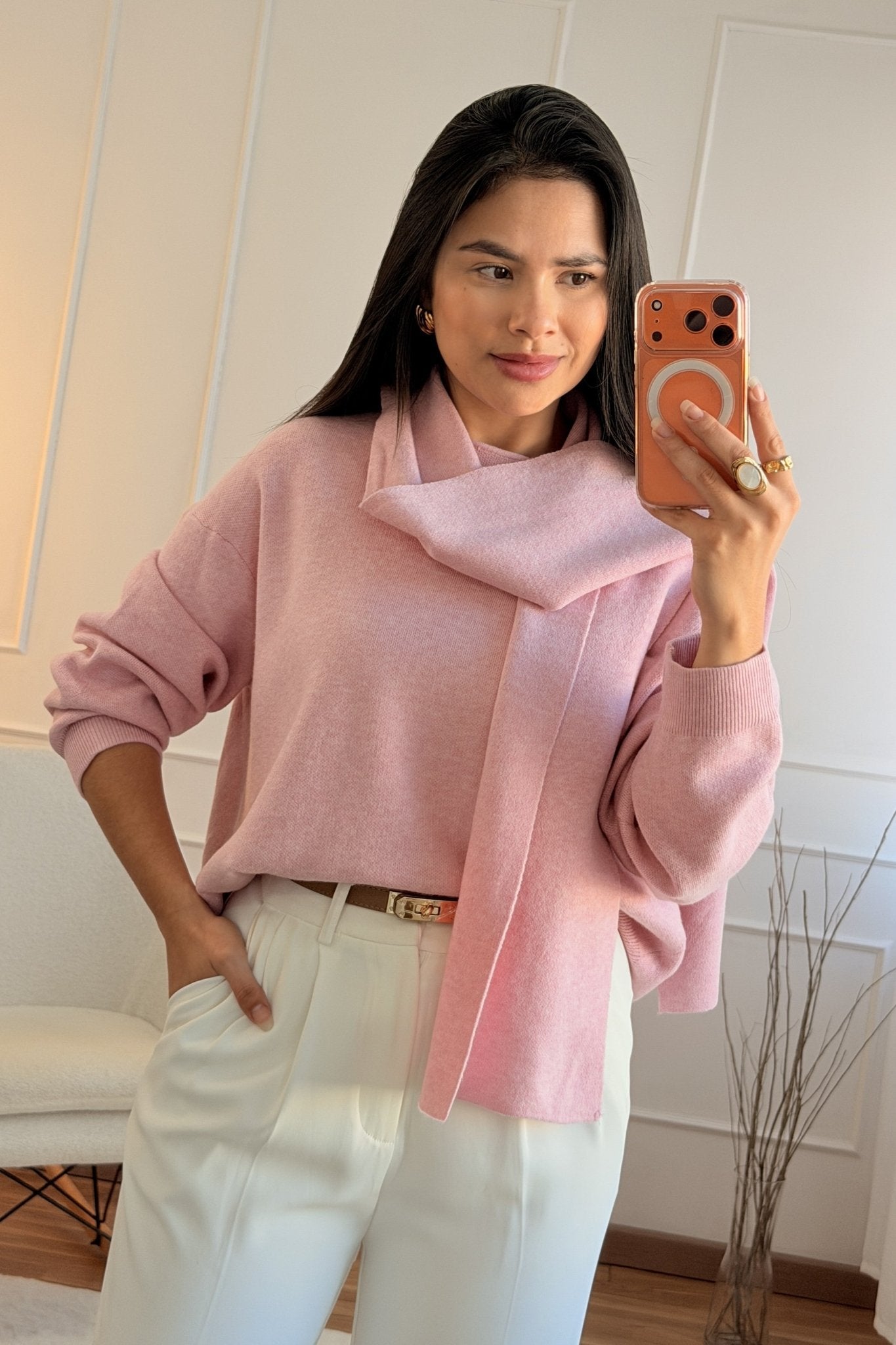 Camisola malha com lenço - lavishiochiccamisolãolavishiochic