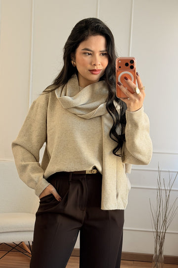 Camisola malha com lenço - lavishiochiccamisolãolavishiochic